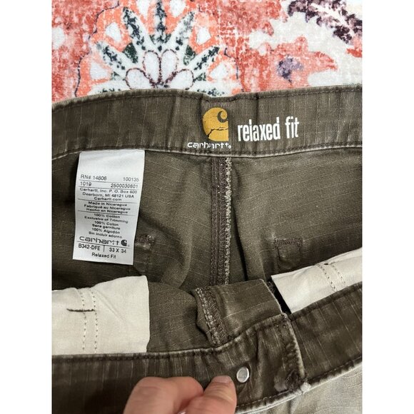 Carhartt Distressed/Grunge Brown Double Knee Mens Casual Pants Fit 33x34 🤎 - Picture 6 of 8